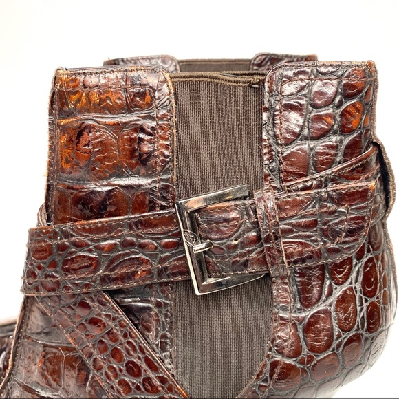 Donald J. Pliner Ankle Stiletto Booties Croc Skin - Picture 5 of 16